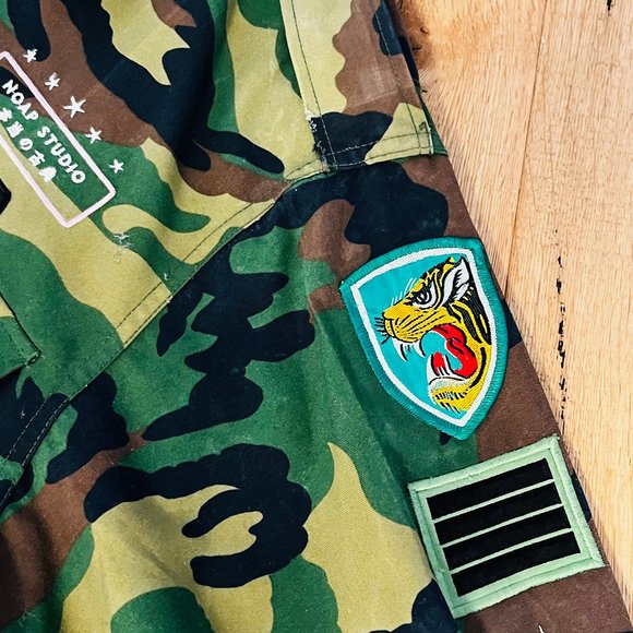 Vintage Camouflage Army Military Jacket with OG Patches + Custom Embroidery - Picture 8 of 9